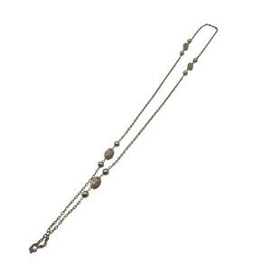 Gold Tone Chain Necklace With Textured Bead Accents 36 Inch Length Pre-Owned